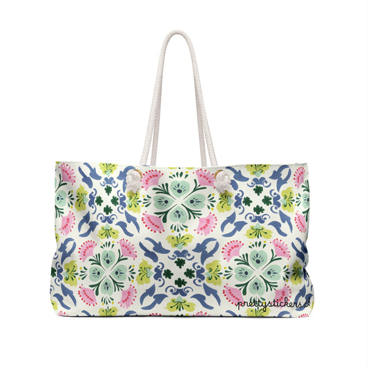 Floral TileTote Bag