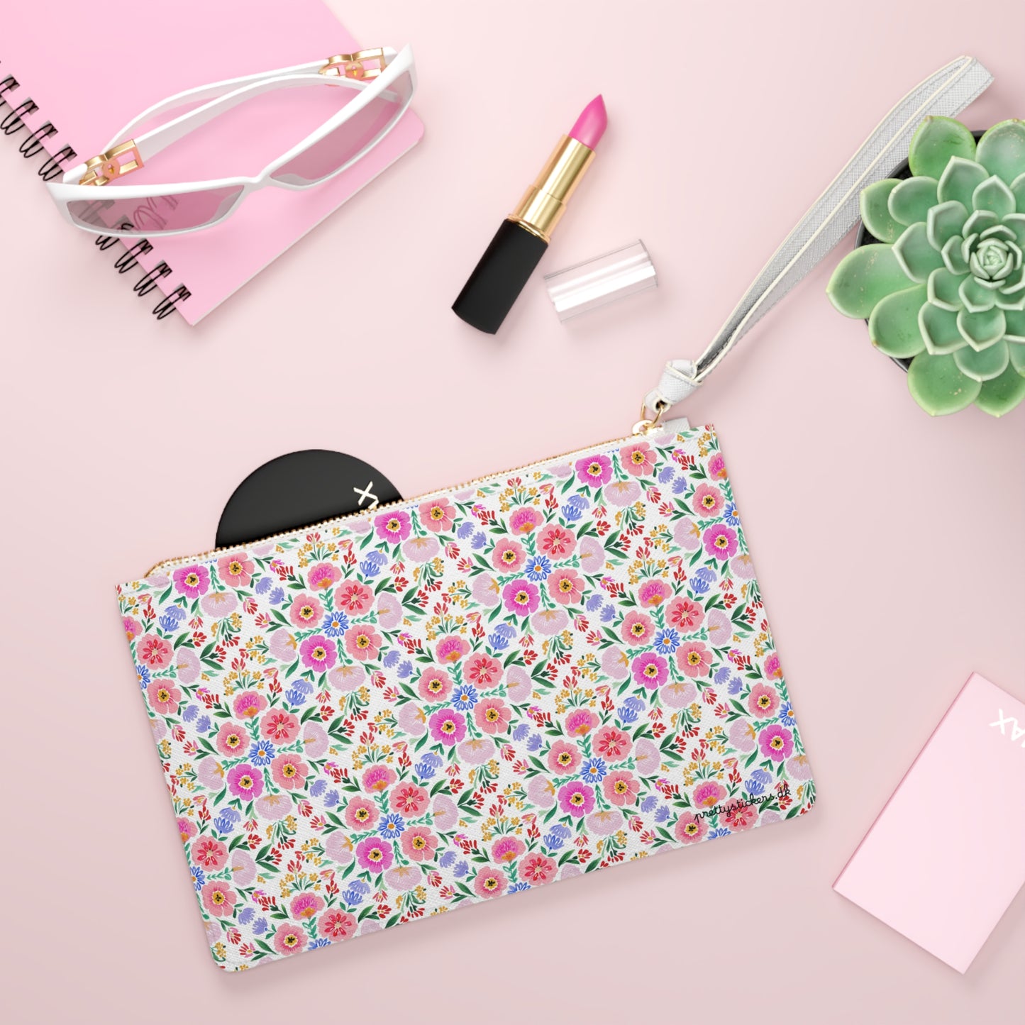 Floral Watercolor Clutch Bag