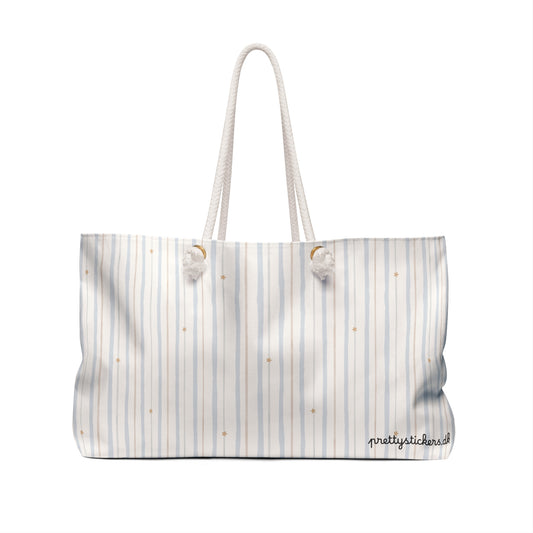 Striped with Gold Stars Rope Handle Tote