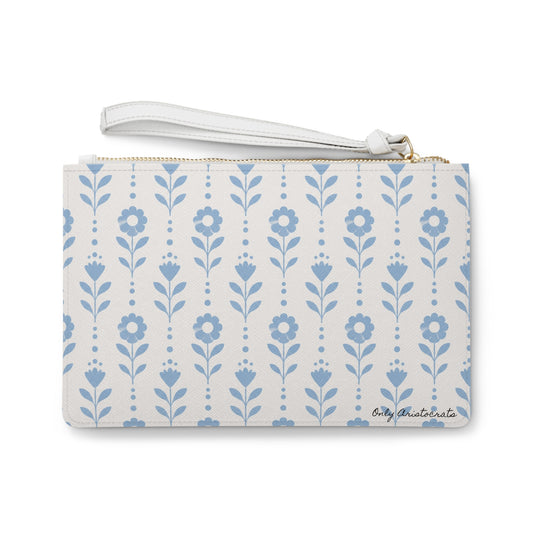 Blue Floral Clutch Bag