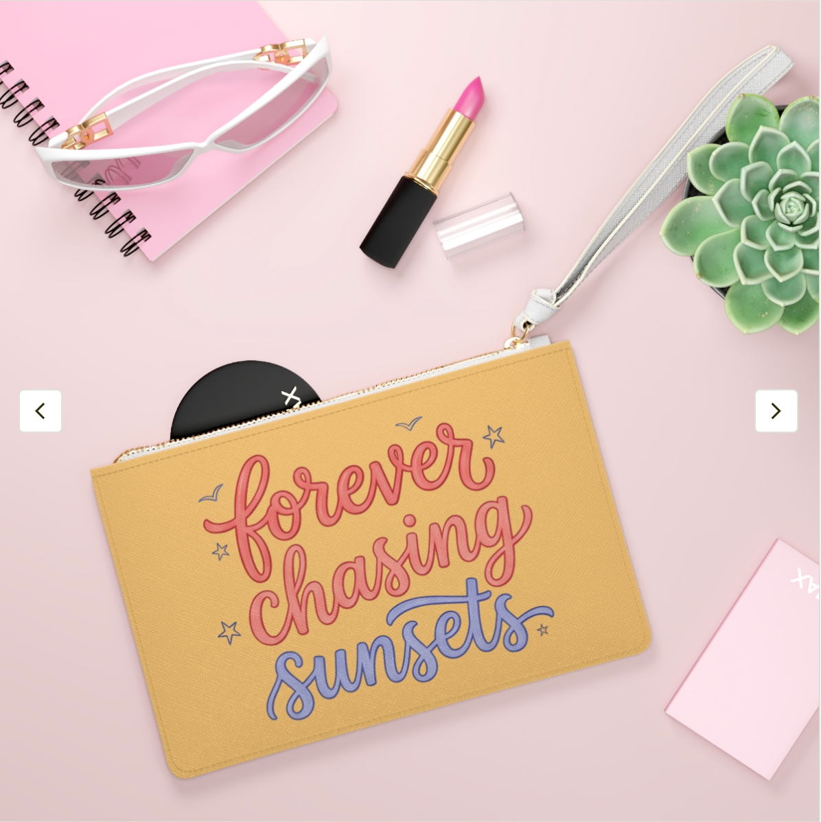 "Forever Chasing Sunsets" Clutch Bag