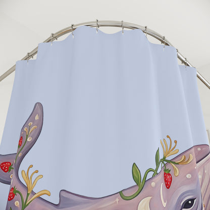 June Girl Whale Shower Curtain