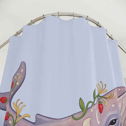 June Girl Whale Shower Curtain