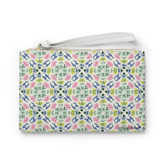 Floral Tile Clutch Bag