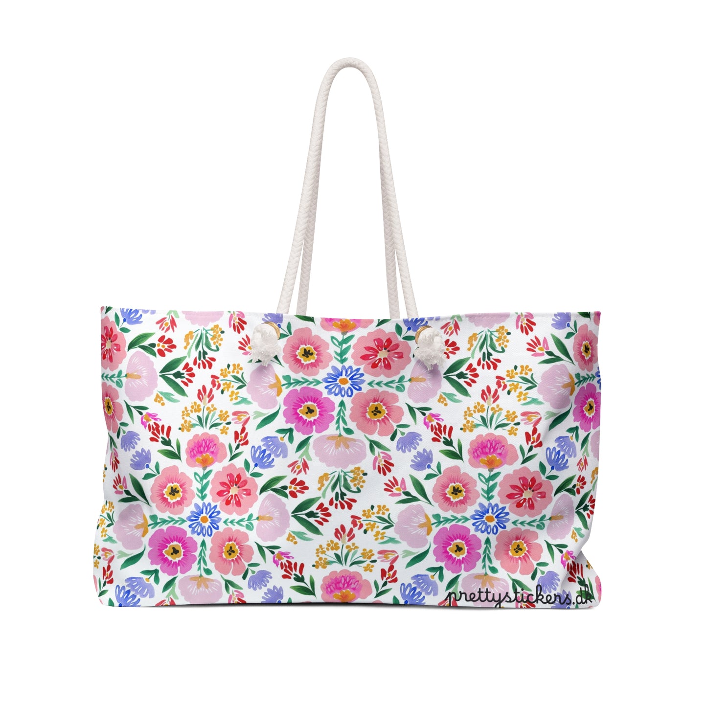 Floral Watercolor Weekender Bag