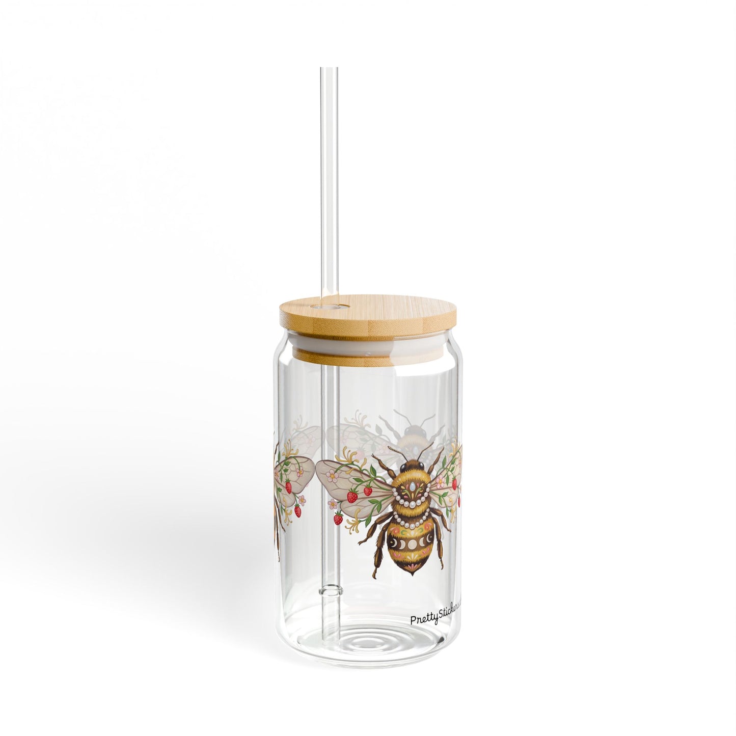 June Girl Bee  Sipper Glass