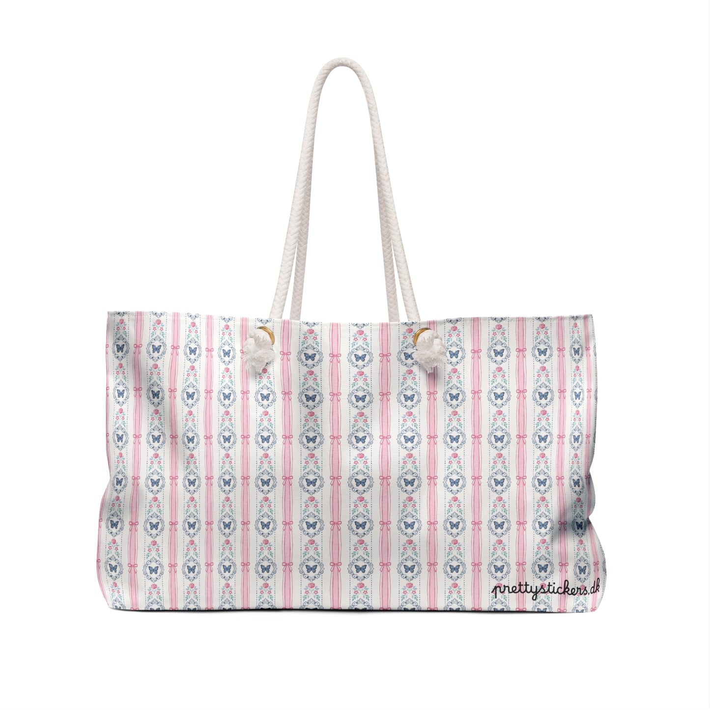 Pink & Blue Rope Handle Tote