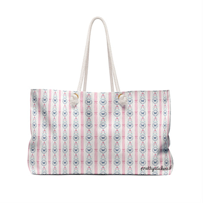 Pink & Blue Rope Handle Tote