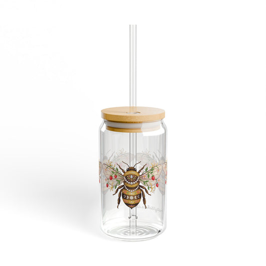June Girl Bee  Sipper Glass