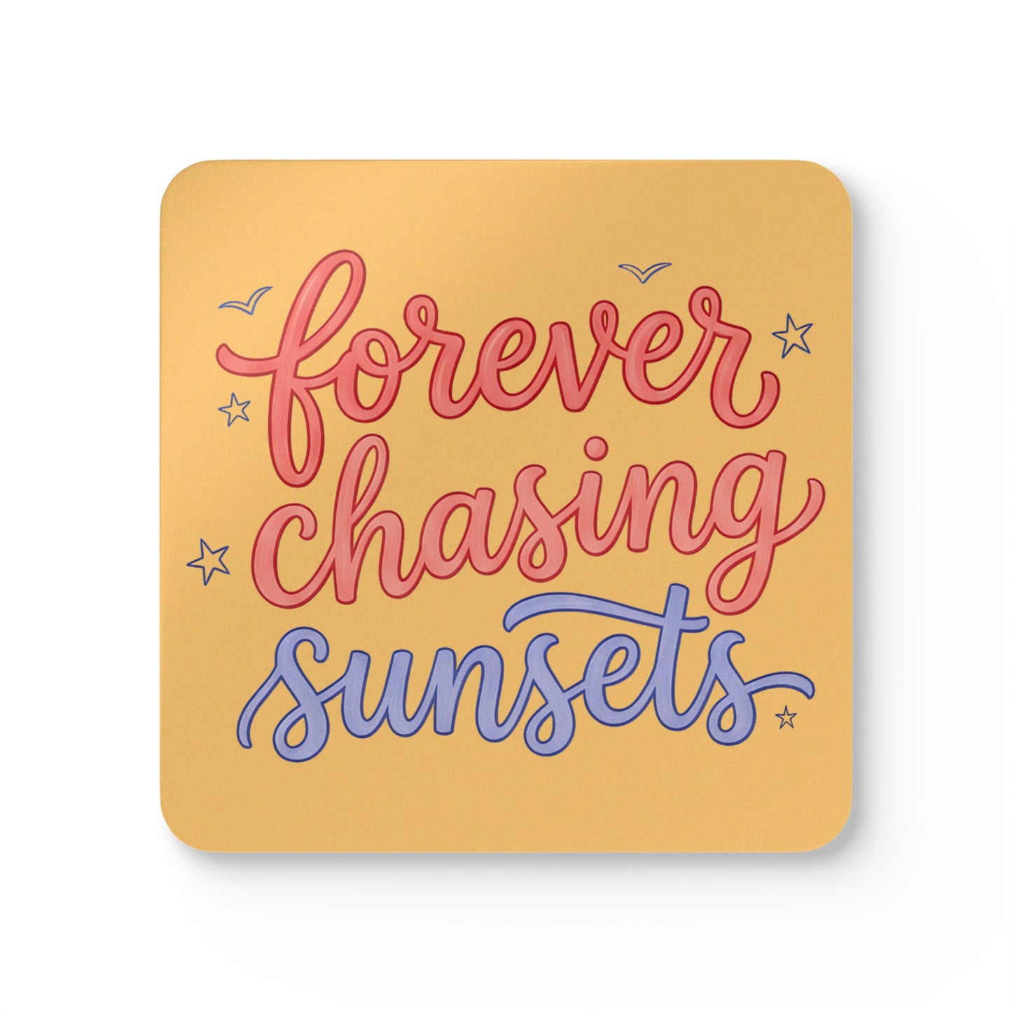 Forever Chasing Sunsets Corkwood Coaster Set