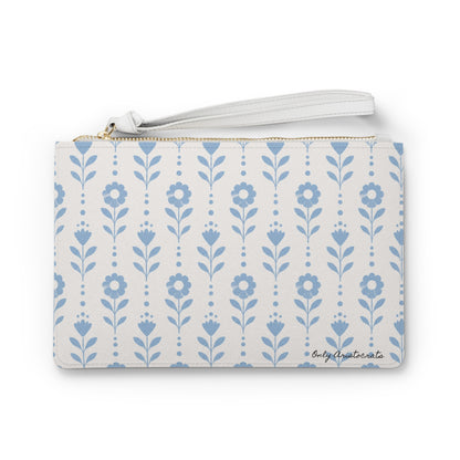 Blue Floral  Clutch Bag