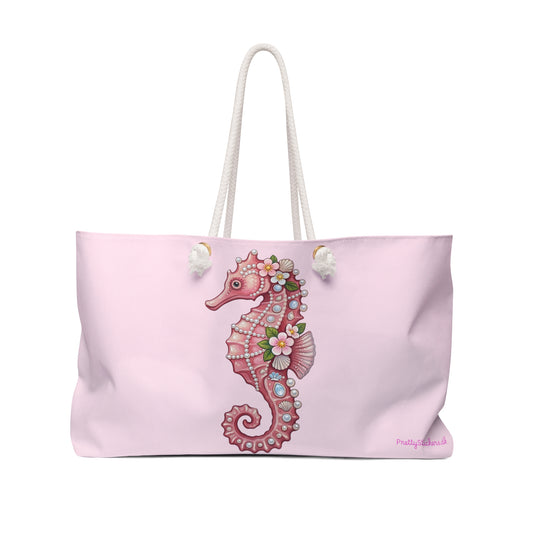 June Girl Pink Seahorse Tote Bag