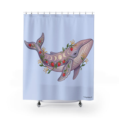 June Girl Whale Shower Curtain