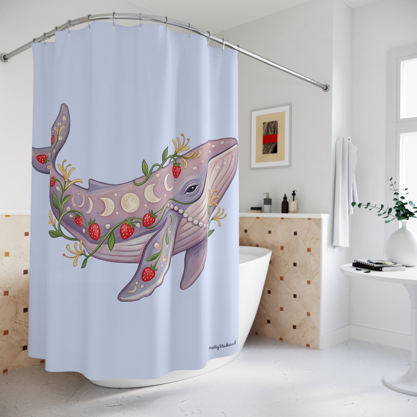June Girl Whale Shower Curtain