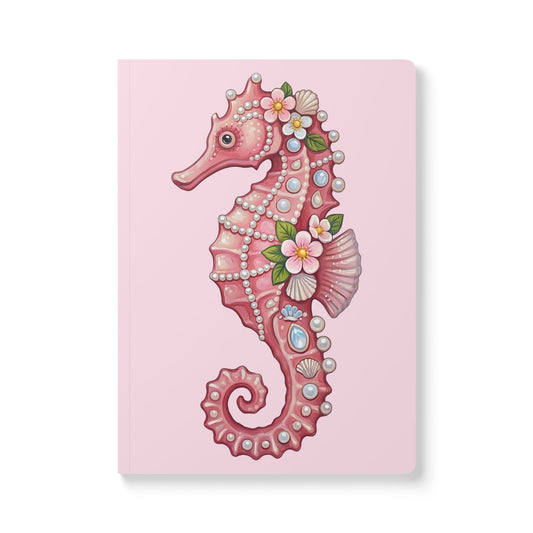 June Girl Pink Seahorse Softcover Journal