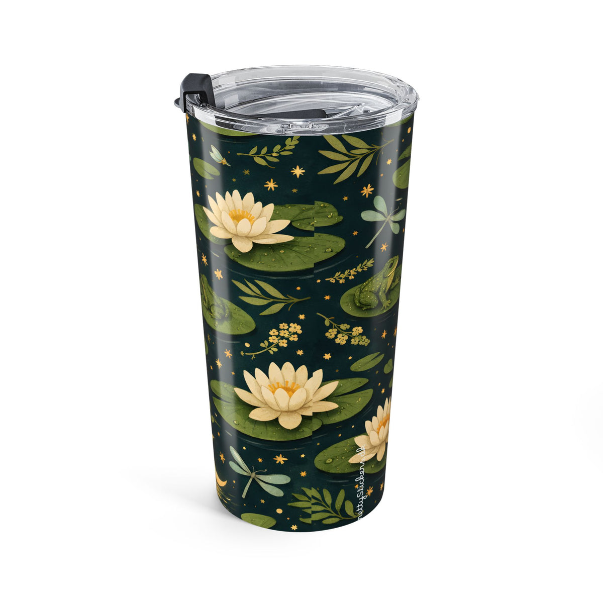 Duck pond  Lily Tumbler — Frog on Lily Pad Moonlight Travel Mug