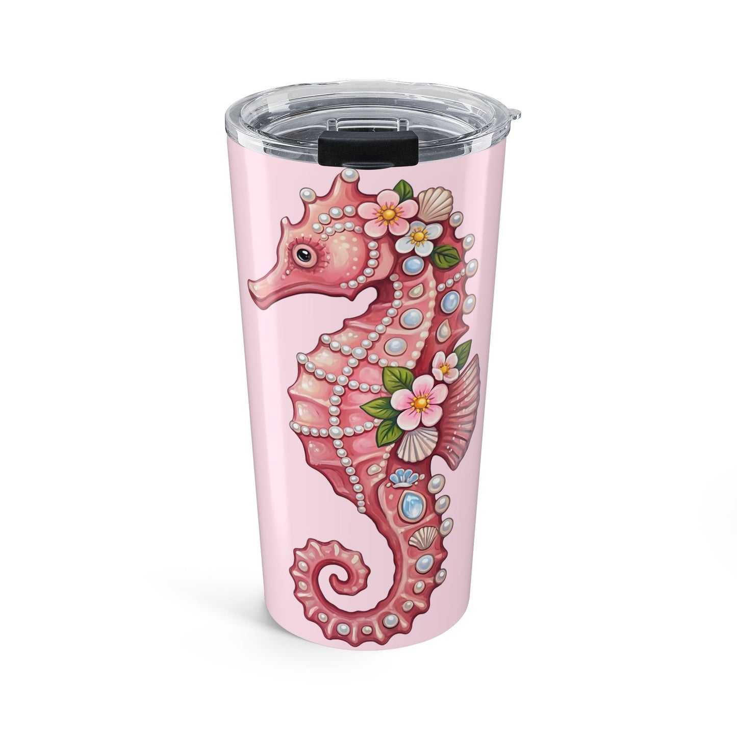 June Girl Pink Seahorse Tumbler