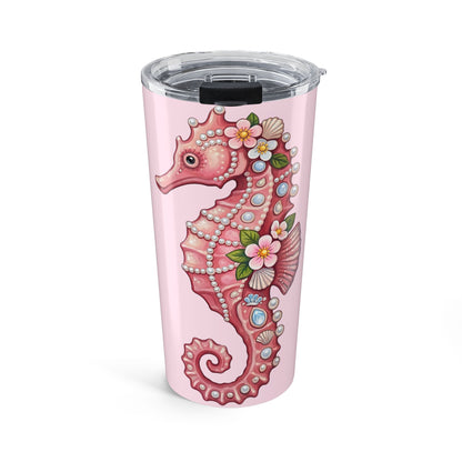 June Girl Pink Seahorse Tumbler