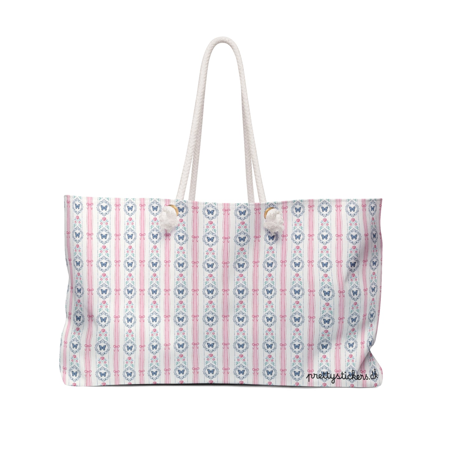 Pink & Blue Rope Handle Tote