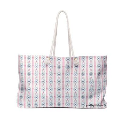 Pink & Blue Rope Handle Tote