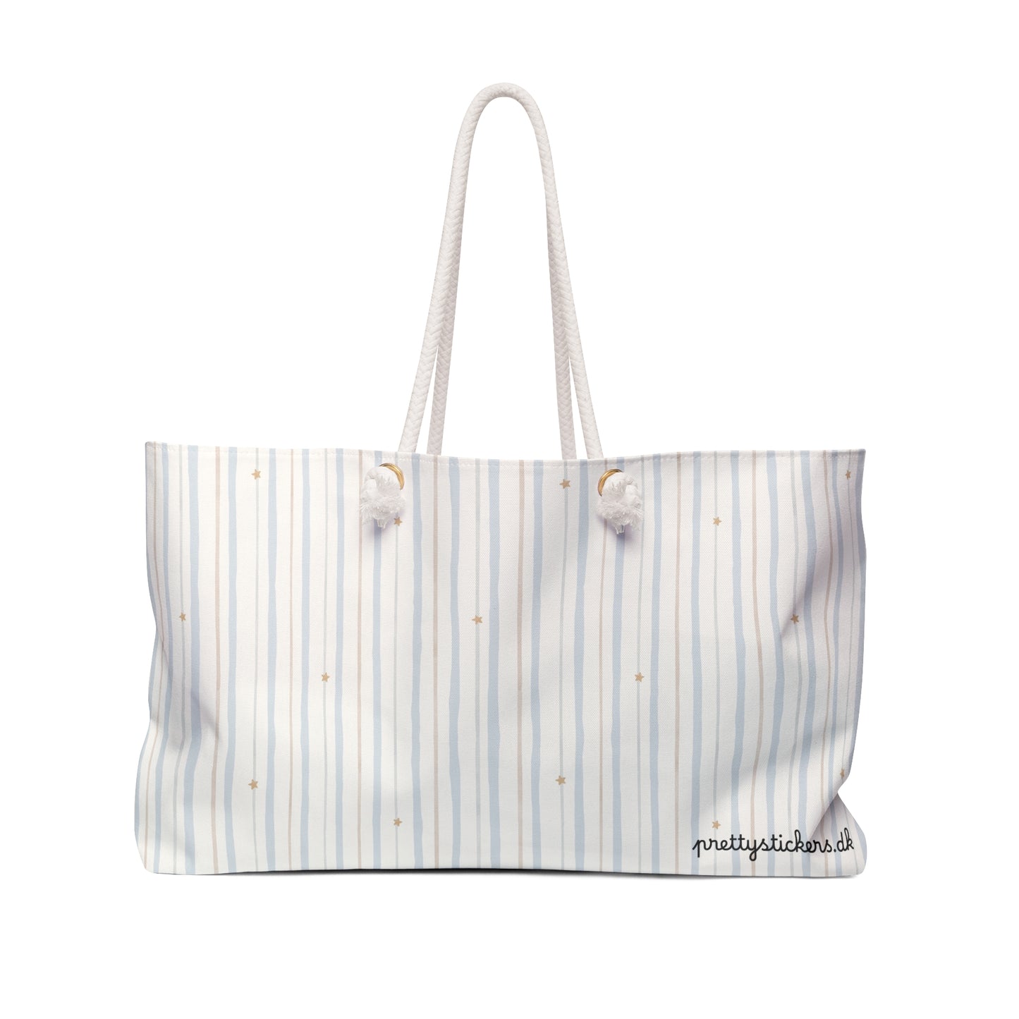 Striped with Gold Stars Rope Handle Tote
