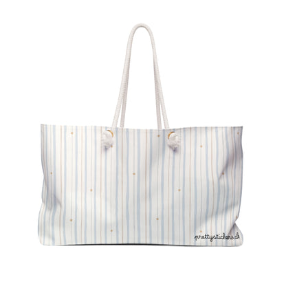 Striped with Gold Stars Rope Handle Tote
