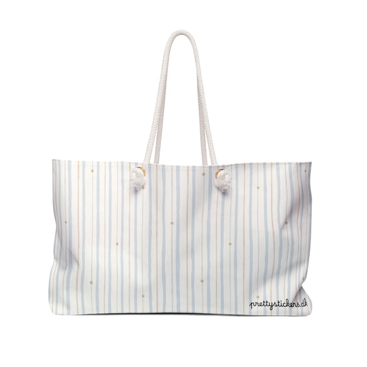 Striped with Gold Stars Rope Handle Tote