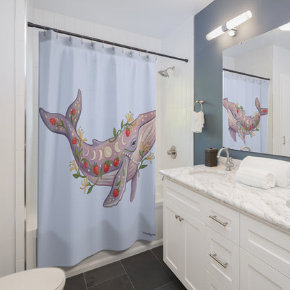 June Girl Whale Shower Curtain