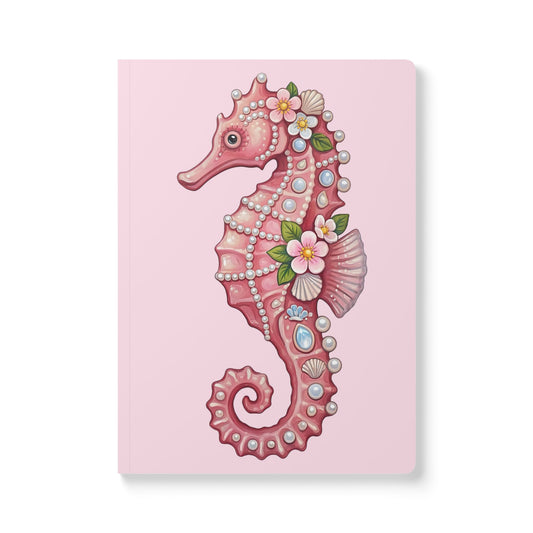 June Girl Pink Seahorse Softcover Journal