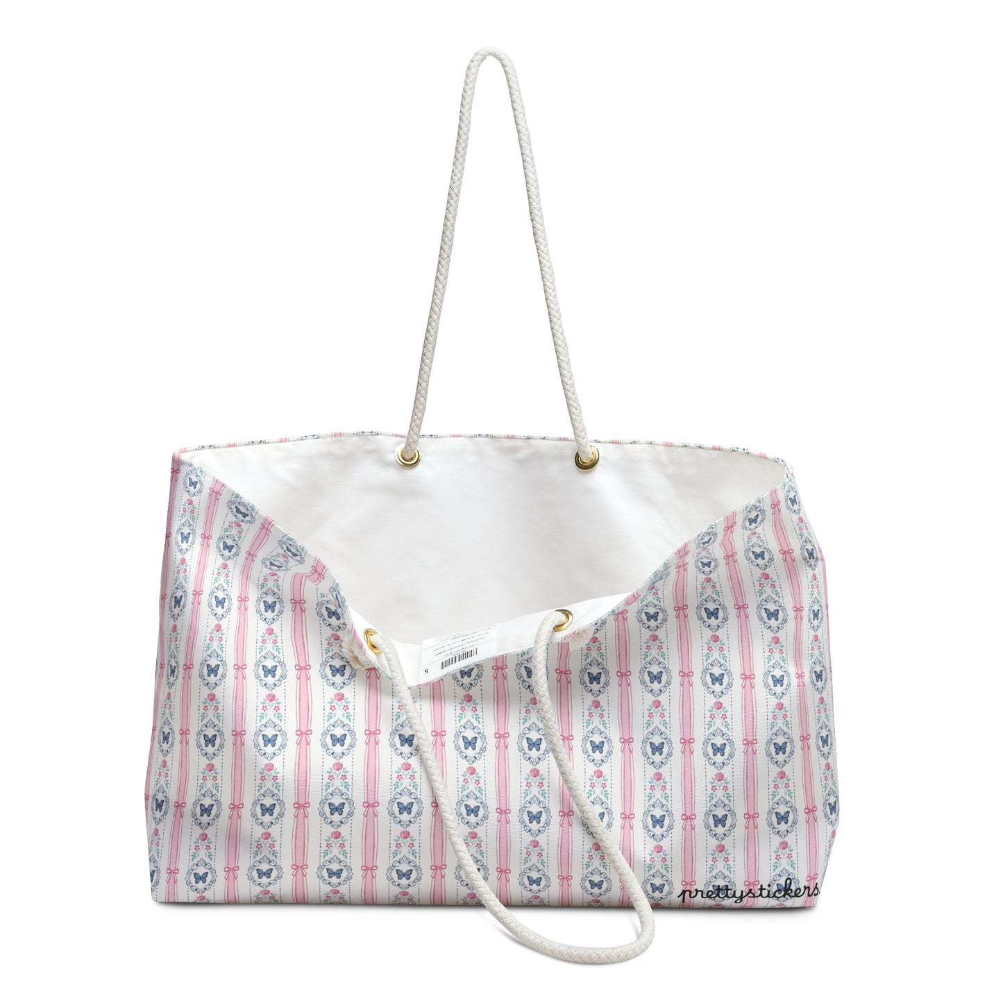 Pink & Blue Rope Handle Tote