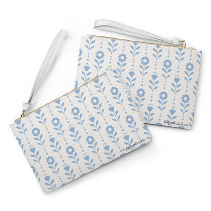 Blue Floral  Clutch Bag
