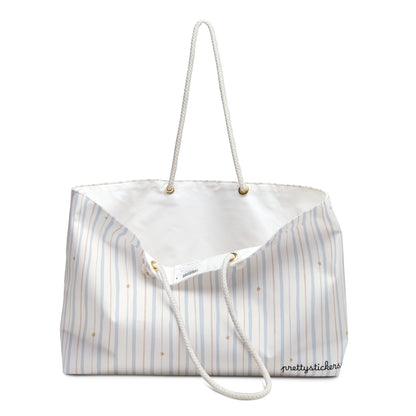 Striped with Gold Stars Rope Handle Tote