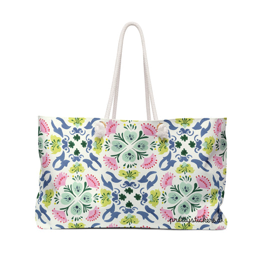 Floral TileTote Bag