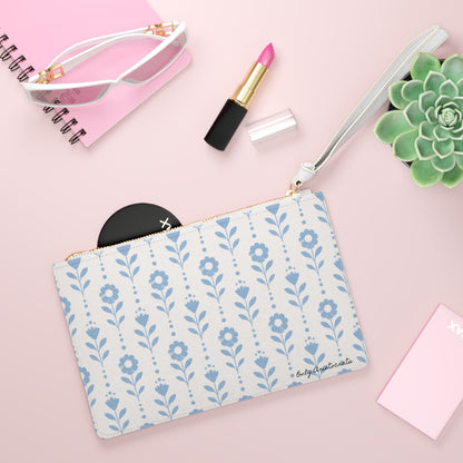 Blue Floral  Clutch Bag